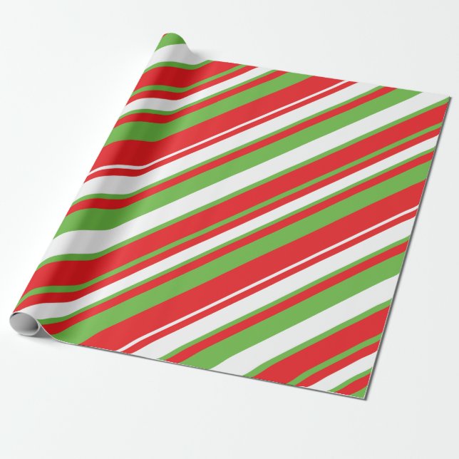 Diagonale Linien Muster Weihnachtsverpackung Geschenkpapier (Ungerollt)