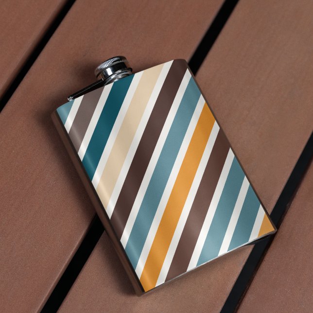 Diagonale Multicolor Streifen Flachmann (flask)