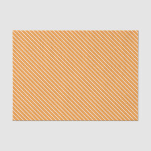 Diagonale Nadelstreifen - Orange und Weiß Seidenpapier