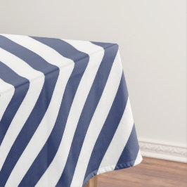 Diagonale navyblaue und weiße Streifenmuster Tischdecke