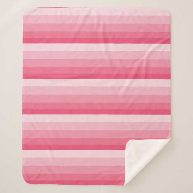 Diagonale Ombre-Streifen in rosa Tönen Sherpadecke (Vorderseite)