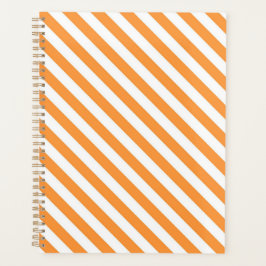 Diagonale orange und weiße Streifenmuster Planer