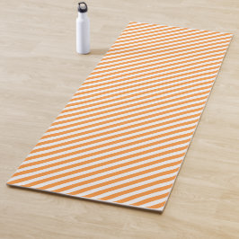 Diagonale orange und weiße Streifenmuster Yogamatte