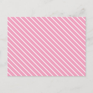 Diagonale Pinstreifen - Muschel pink und weiß Postkarte