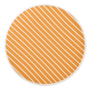 Diagonale Pinstreifen - orange und weiß Keramikknauf