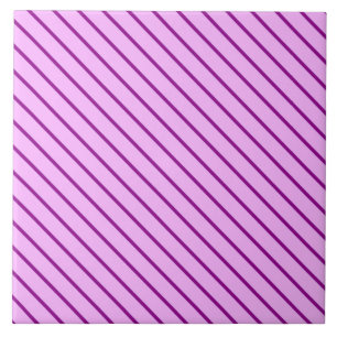Diagonale Pinstreifen - orchid und lila Fliese