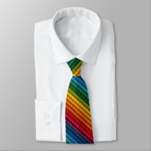 Diagonale Plastik-Regenbogensteine  Krawatte