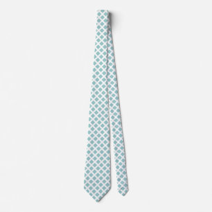 Diagonale Quadrate - Light Blue Green on White Nec Krawatte