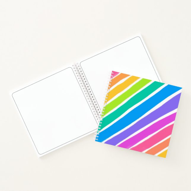 Diagonale Rainbow-Farben Notizbuch (Innenseite)
