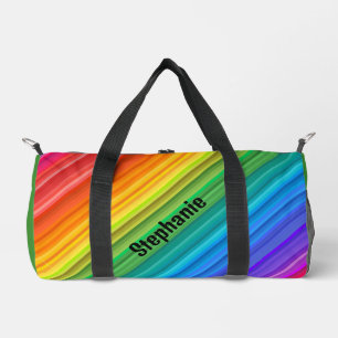 Diagonale Regenbogenstreifen Designtasche Duffle Bag