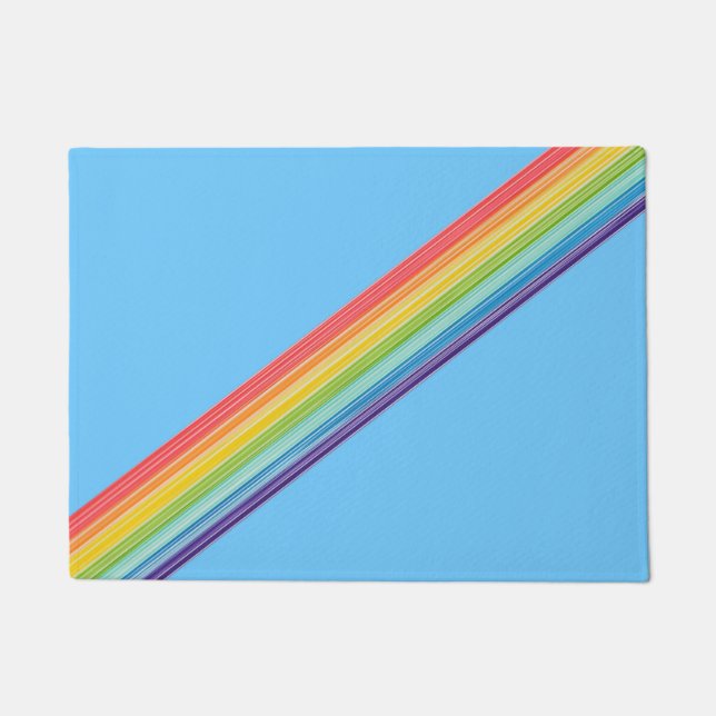 Diagonale Regenbogenstreifen Fußmatte (Vorderseite)