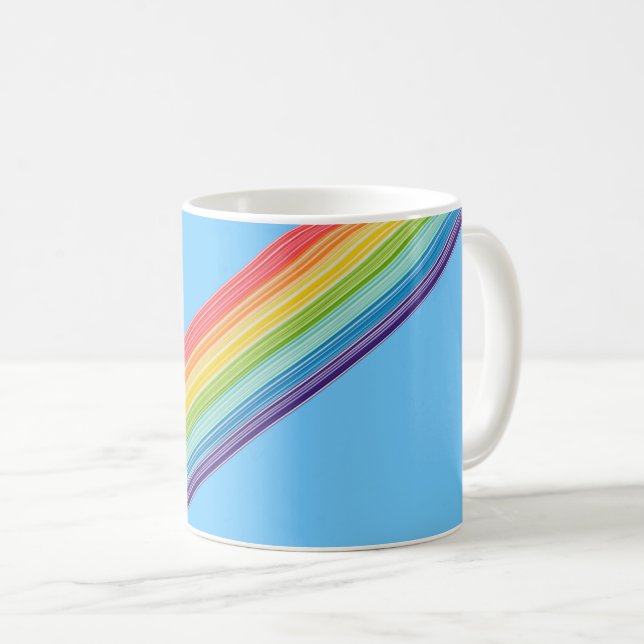 Diagonale Regenbogenstreifen Kaffeetasse (VorderseiteRechts)
