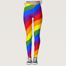Diagonale Regenbogenstreifen LGBT-Leggings