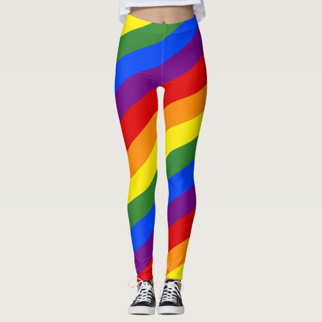Diagonale Regenbogenstreifen LGBT-Leggings Leggings (Vorderseite)