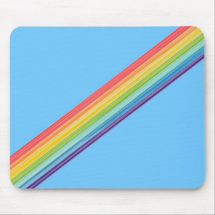 Diagonale Regenbogenstreifen Mousepad