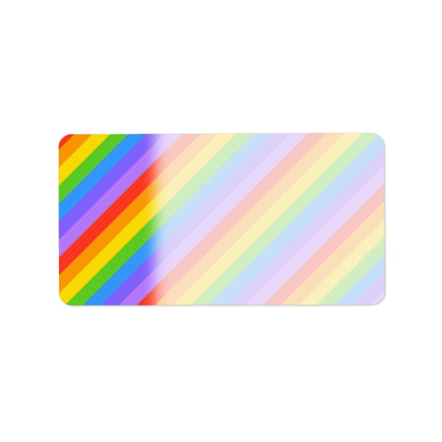 Diagonale Regenbogenstreifen Muster. Adressaufkleber (Vorne)
