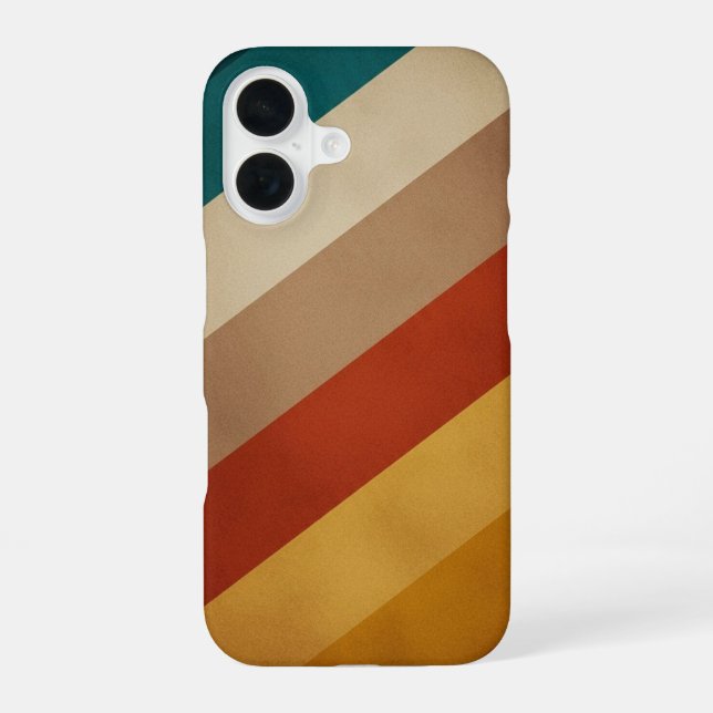 Diagonale Retro-Streifen iPhone 16 Hülle (Rückseite)