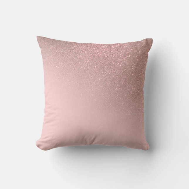 Diagonale Rose Gold Blush Pink Ombre Gradient Kissen (Vorderseite)