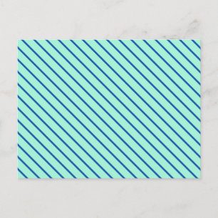 Diagonale Streifen - aqua und navy Postkarte
