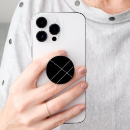 Diagonale Streifen auf schwarz und weiß PopSocket