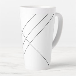 Diagonale Streifen auf schwarz-weißer Latte Tasse