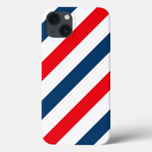 Diagonale Streifen (blau, weiß und rot) Case-Mate iPhone Hülle