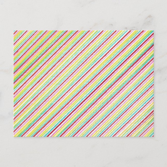 Diagonale Streifen farbenfrohe Postkarten (Vorderseite)