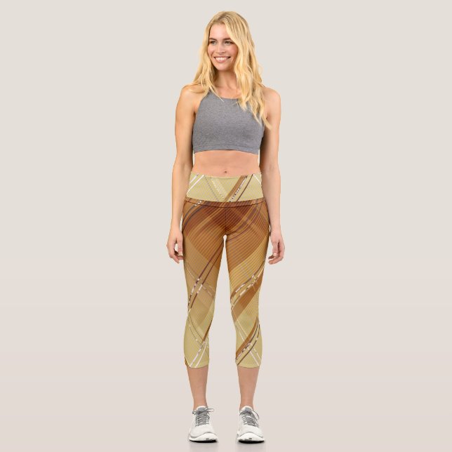 Diagonale Streifen im Hintergrund 3 Capri Leggings (Vorderseite)
