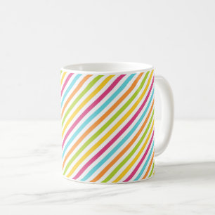 Diagonale Streifen in lebendigen Farben Kaffeetasse