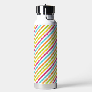 Diagonale Streifen in lebendigen Farben Trinkflasche
