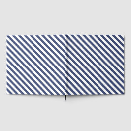 Diagonale Streifen in navyblau und weiß Gästebuch