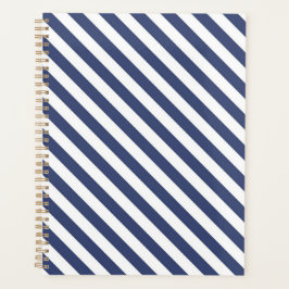 Diagonale Streifen in navyblau und weiß Planer