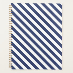 Diagonale Streifen in navyblau und weiß Planer