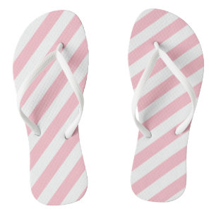 Diagonale Streifen in rosa und weiß Flip Flops