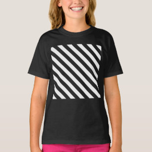 Diagonale Streifen Mono Muster T-Shirt