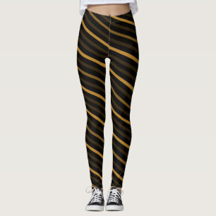Diagonale Streifen - Orange Leggings