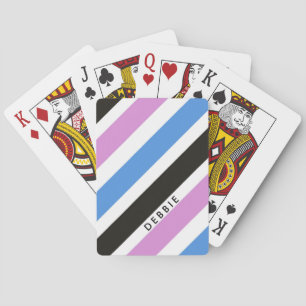 Diagonale Streifen personalisiert Spielkarten