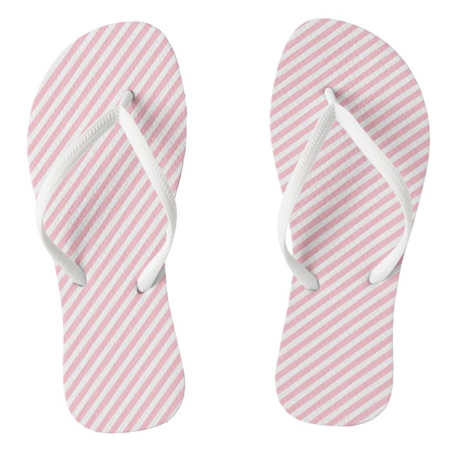 Diagonale Streifen, rosa und weiß Flip Flops (Fußbett)