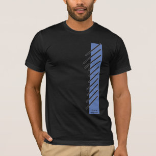 Diagonale Streifen schwarz auf blau klassisch T-Shirt