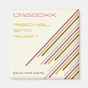 Diagonale Stripes   02 * lila Traum   retten Datum Magnet