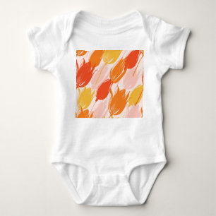 Diagonale Tulips: Lichtfarbdesign. Baby Strampler