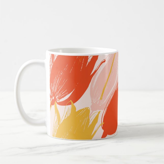 Diagonale Tulips: Lichtfarbdesign. Kaffeetasse (Links)