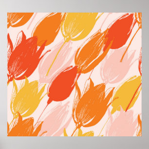 Diagonale Tulips: Lichtfarbdesign. Poster
