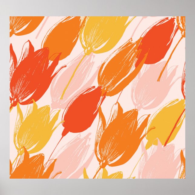 Diagonale Tulips: Lichtfarbdesign. Poster (Vorne)