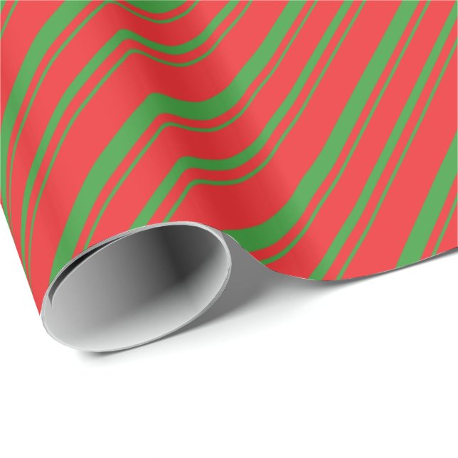Diagonale Weihnachten-Streifen Geschenkpapier (Rolleneckpunkt)