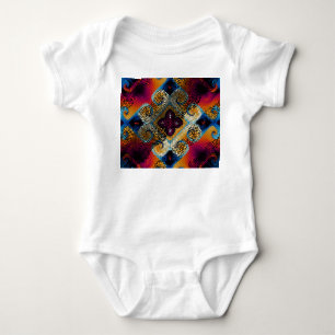 Diagonale Zierwellen: Mosaiktextur Baby Strampler
