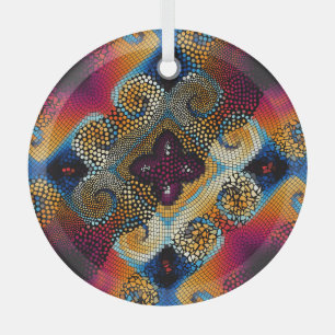 Diagonale Zierwellen: Mosaiktextur Ornament Aus Glas