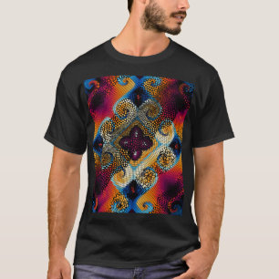 Diagonale Zierwellen: Mosaiktextur T-Shirt