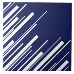 Diagonalen - Blau und Weiß Fliese