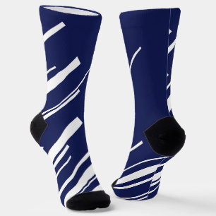 Diagonalen - Blau und Weiß Socken